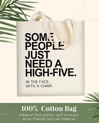 AUSVKAI Canvas Tote Bag Aesthetic for Women, Cute Reusable Cloth Cotton Bags for Shopping Beach Grocery
