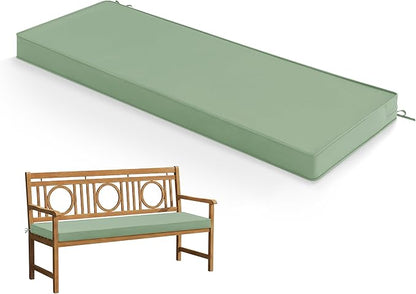 Summsun Outdoor Bench Cushion: Waterproof and Fade Resistant Patio Furniture Cushions - Non-Slip Bench Pad Cushion with Removable Cover for Garden Swing Porch Sofa Settee, 42 x 18 Inch, Sage Green