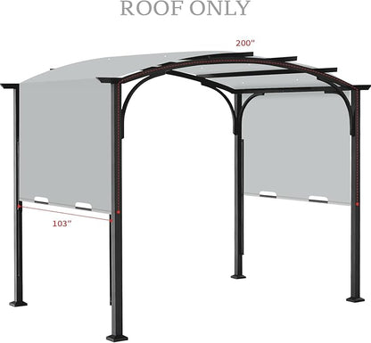 Replacement Canopy Top for Allen + Roth 10x10 Ft Pergola, 200"x103" Shade Cover, Model L-PG152PST-B, Gray (Cover Only)