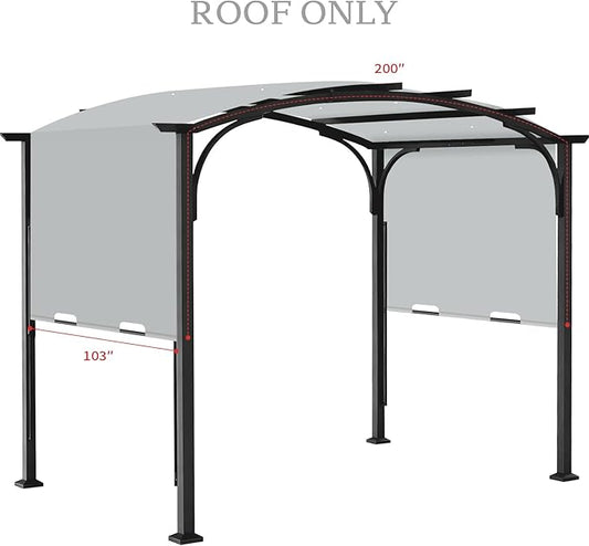 Replacement Canopy Top for Allen + Roth 10x10 Ft Pergola, 200"x103" Shade Cover, Model L-PG152PST-B, Gray (Cover Only)