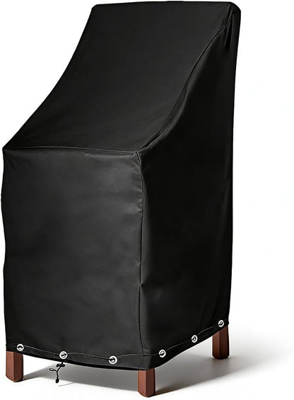 RosieLily Outdoor Chair Covers, High Back Patio Chair Covers Waterproof, Heavy Duty Patio Furniture Covers, Stackable Outdoor Bar Stool Covers, 600D, High Back with Lock Hole-1 Pack