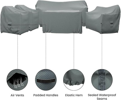 Covers & All Patio Furniture Cover, 5 Piece Outdoor Furniture Covers, Water-Repellent UV & Weather-Resistant Covers for Sofa, Loveseat, Chairs & Coffee Table