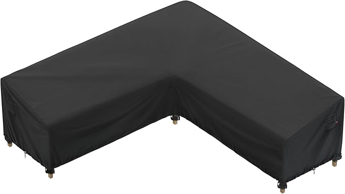 iBirdie Outdoor Sectional Cover fit 95 x 95 inch, 94 x 94, 93 x 93, 92 x 91 L-Shaped Patio Sofa Waterproof Weatherproof 600D Heavy Duty Garden Furniture Cover for Outside L Shape Couch
