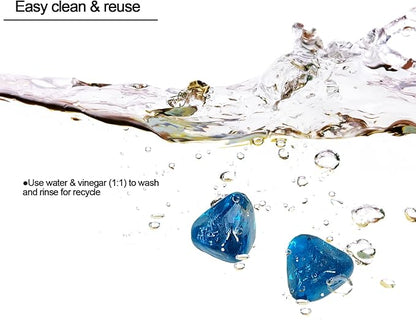 10 Pound 1/2 Inch Fire Glass Diamonds for Natural or Propane Fire Pit Fireplace and Landscaping, 10 Pounds Caribbean Blue