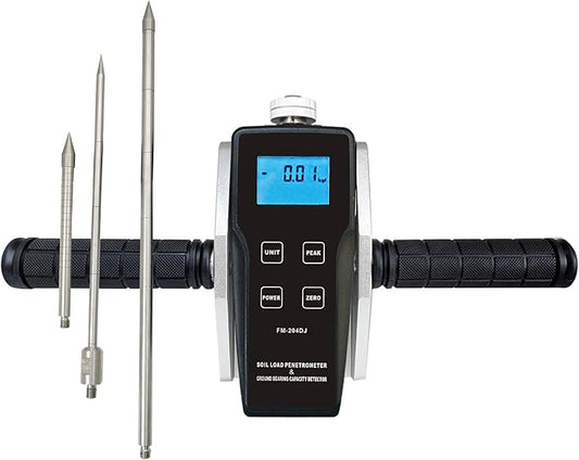 Digital Soil Penetrometer FM-204DJ Soil Compaction Tester Meter Gauge Ground Bearing Capacity Detector Test Tool (1.5V Batt Not Included)