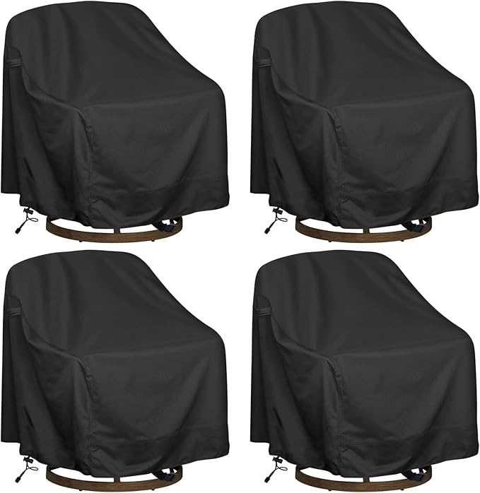 Outdoor Swivel Lounge Chair Cover 4 Pack,Waterproof Heavy Duty Outdoor Chair Covers, (39" W X 37" D X 38" H) Patio Furniture Cover for Swivel Patio Lounge Chair