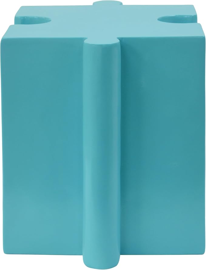 Christopher Knight Home Daton 3 Piece Interlocking Outdoor Side Table Set, Modular Lightweight Concrete Coffee Table, Convertible MGO End Table for Indoor&Outdoor, Creative Set Up,Sky Blue+Mint Green