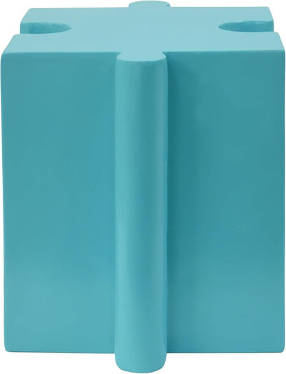 Christopher Knight Home Daton 3 Piece Interlocking Outdoor Side Table Set, Modular Lightweight Concrete Coffee Table, Convertible MGO End Table for Indoor&Outdoor, Creative Set Up,Sky Blue+Mint Green