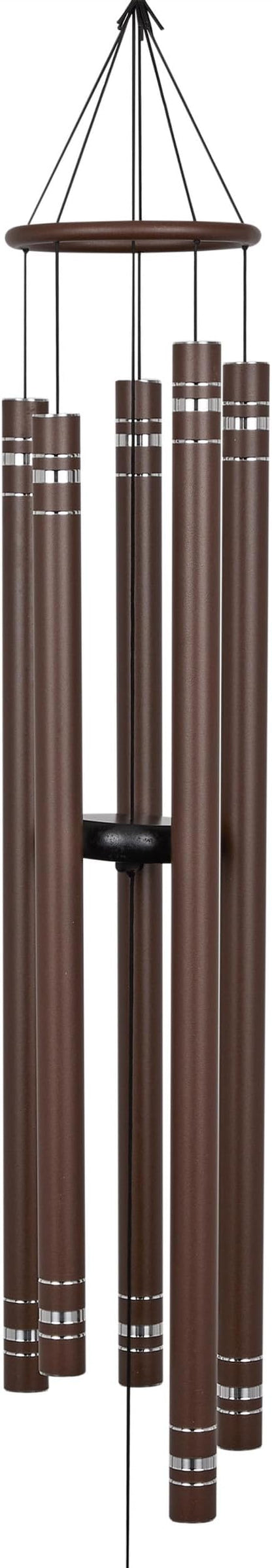 Alpine Corporation 51" Aluminum Tuned Wind Chimes with Hummingbird Design Windcatcher, Brown