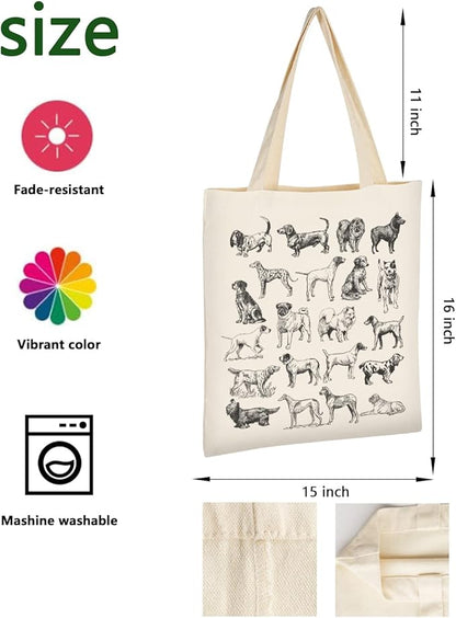 AUSVKAI Canvas Tote Bag Aesthetic for Women, Cute Reusable Cloth Cotton Bags for Shopping Beach Grocery