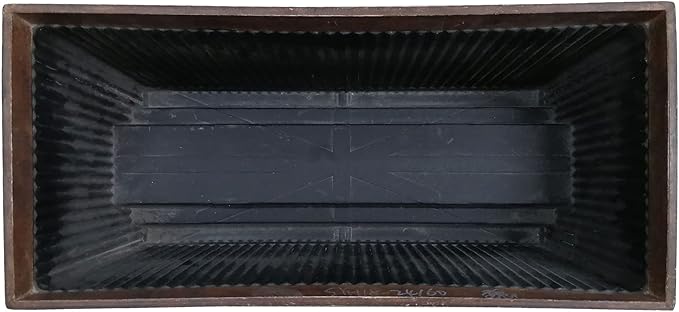 Southern Patio 24 Inch Westlake Outdoor Rectangular Deck Rail Textured Resin Garden Flower Herb Planter w/Sun Protectors, Rustic Galvanized