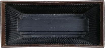 Southern Patio 24 Inch Westlake Outdoor Rectangular Deck Rail Textured Resin Garden Flower Herb Planter w/Sun Protectors, Rustic Galvanized