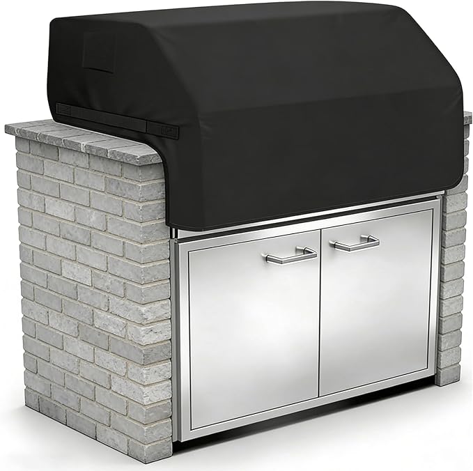 Built-in Grill Cover for Blaze 40 Inch 5-Burner Gas Grill, 600D Premium Built in Barbecue Grill Top Cover with Straps, Outdoor Kitchen Grill Head Cover, 42" x 28"x 24"