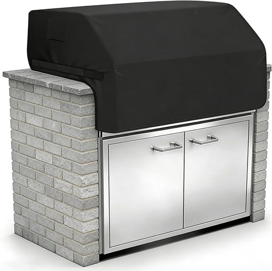 Built-in Grill Cover for Blaze 40 Inch 5-Burner Gas Grill, 600D Premium Built in Barbecue Grill Top Cover with Straps, Outdoor Kitchen Grill Head Cover, 42" x 28"x 24"