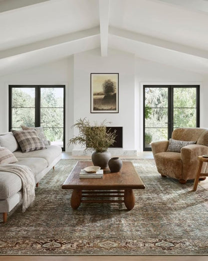 Loloi Amber Lewis Georgie Collection GER-07 Moss/Salmon 2'-6" x 9'-6", .19" Pile Height, Runner Rug