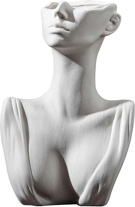 Grainrain Lady Silicone Planter Molds for Concrete Large Vase Mold Epoxy Resin Plaster Cement Clay Resin Craft Home Decor (CK001)