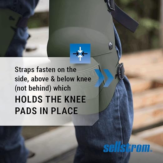 Sellstrom Ultra Flex KneePro Professional Knee Pads for Men & Women with Thick Foam Cushioning & Heavy Duty Hard Outer Shell - Adjustable Straps with Speed-Clips & Ergonomic Metal Hinges - for Construction Work, Gardening, Roofing, Flooring