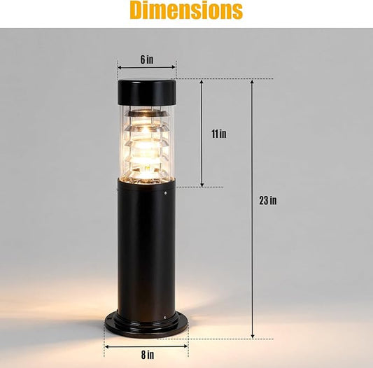 TooCust Wired Outdoor Pathway Light with E26 Socket, IP65 Waterproof Cast Aluminum Landscape Lighting Fixture, 23” Tall Garden & Walkway Light for Driveway, Patio, Lawn & Outdoor Landscaping