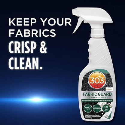 303 Marine Fabric Guard for Boat Covers & Canvas, 16 oz 6-Pack | Restores water and stain resistance on boat covers, canvas, and marine fabrics.