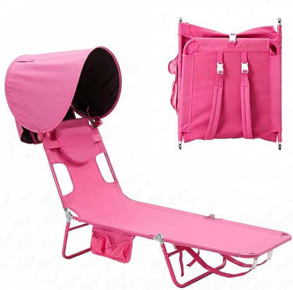 SUNNYFEEL Tanning Chair with Canopy, Face Down Lounger with Backpack Straps | Tanning Chair with Canopy, Face Down Lounger with Backpack Straps