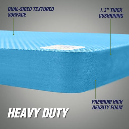 RUGGED RHINO Heavy Duty Patent Pending Kneeling Pad, 2 PK, Shock Absorbent Thick Knee Pads, Holds Up to 300 lbs, Protect Knees from Hard Concrete Surfaces, For Mechanics, Gardening, Gym, Bright Blue