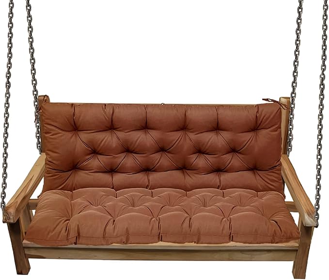Replacement Cushions for Swing, Swing Cushions 3 Seater Replacement, Waterproof Thicken Washable Pad Cushion for Outdoor Indoor Furniture Swing Patio (Curry, 40x47 inch)