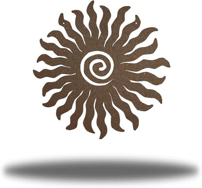 Riverside Designs Sunburst Metal Wall Art Steel Outdoor Decor - Heavy-Duty and Waterproof - Made in USA (30", Rust)