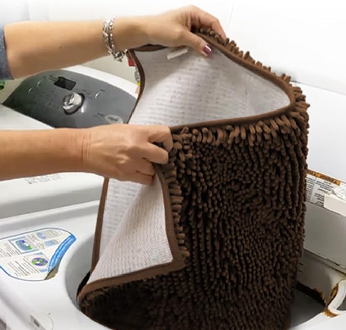 Muddy Mat® | Super Water Absorbent Door Mat Indoor, Microfiber Quick Dry Chenille Entryway Rug, Slip Resistant Front Door Mat, Indoor Mats for Entryway, Machine Washable Pet Rug, Brown 59"x24"