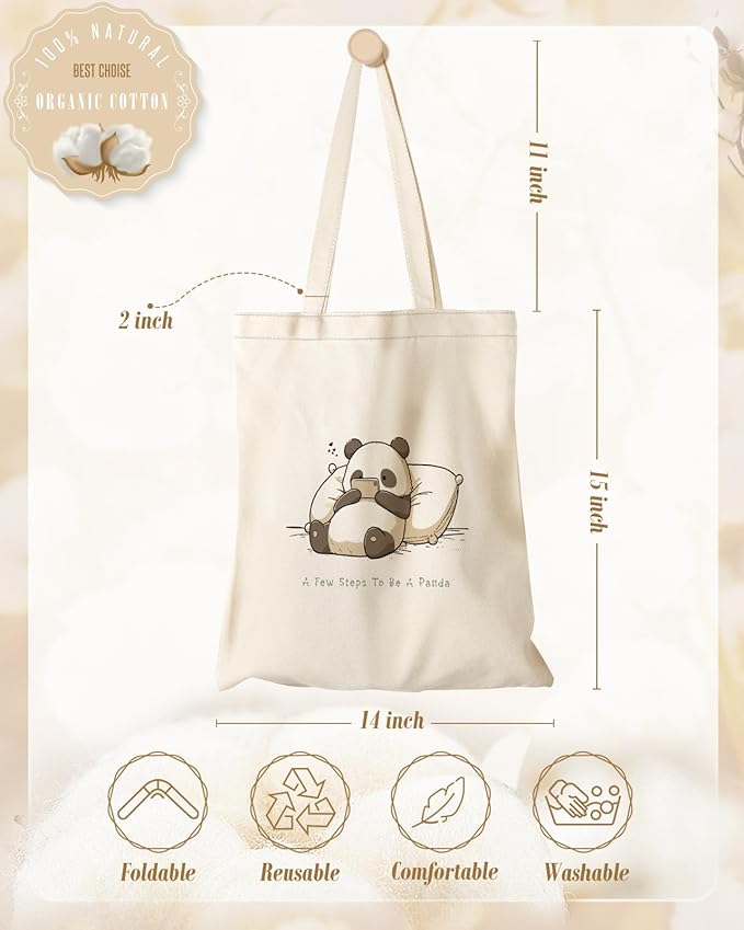 Miss Adola Aesthetic Canvas Tote Bag for Women - Sturdy Cloth Cotton Totes Bag with Pattern Shoulder Bag