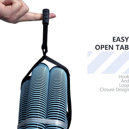 2 PCS Heavy Duty Cord Storage Wrap Holder Extension Hook and Loop Cord Hose Organizer Strap with Carrying Handle for Cords Garden Hose Swimming or Garage Tool (LARGE-28'')