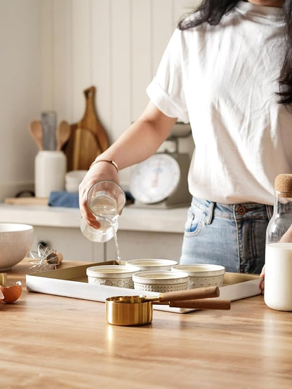 LE TAUCI Ramekins 4 oz Oven Safe for Creme Brulee, Charcuterie Boards Bowls for Souffle, Small Sauce Bowl, Ceramic Baking Dishes - 3.8 inch, Set of 4, Arctic White
