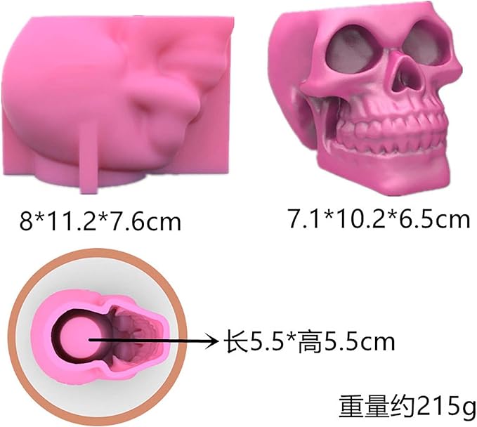 Skull Flower Pot Cement Silicone Mold, Concrete Clay Succulent Planter Mold Candle Holder Mould (G27)