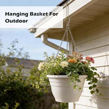 white outdoor hanging planter RooTrimmer Hanging Planters 11 Inch, 3 Pcs Flower Pots with Drainage H – LuxaLeaf