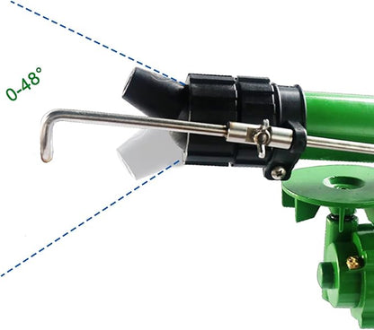 2" Farm Irrigation Sprinkler, Impulse Impact Sprinkler with Replacement Nozzle & 1.2M Rack 360° Large-Area Watering Spray