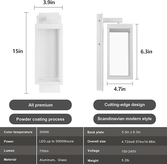 Outdoor Wall Sconce, Exterior Waterproof Wall Lanterns,Modern Black Exterior Light Fixture with Clear Glass Shade, Anti-Rust Outdoor Wall lamp for Patio Front Door Entryway Garage