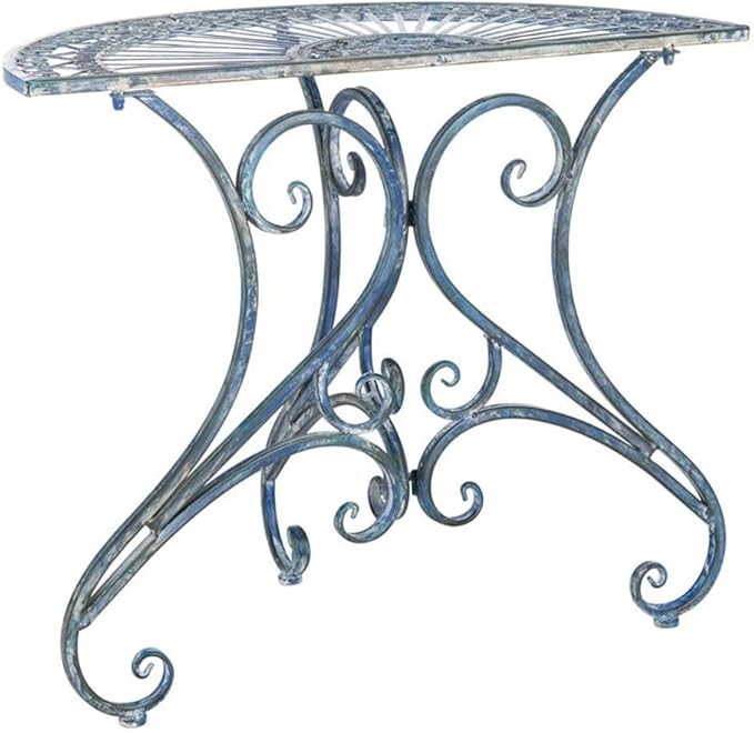 SAFAVIEH Outdoor Collection Annalise Victorian Antique Blue Accent Table