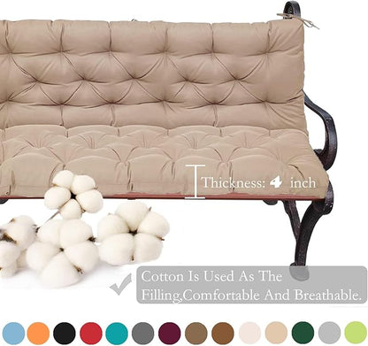 Replacement Cushions for Swing, Swing Cushions 3 Seater Replacement, Waterproof Thicken Washable Pad Cushion for Outdoor Indoor Furniture Swing Patio (Khaki, 40x71 inch)