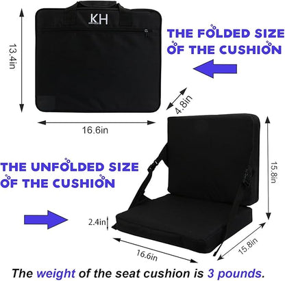 Indoor & Outdoor Folding Chair Cushion Without Back Support, Foldable Portable Stadium Seat,Chair Cushion for Sports Events, Outing, Travelling，Hiking, Fishing