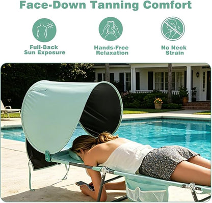 SUNNYFEEL Tanning Chair with Canopy, Face Down Lounger with Backpack Straps | Tanning Chair with Canopy, Face Down Lounger with Backpack Straps