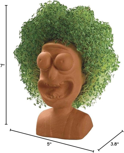 Chia Pet Rick & Morty - Rick with Seed Pack, Decorative Pottery Planter, Easy to Do and Fun to Grow, Novelty Gift, Perfect for Any Occasion