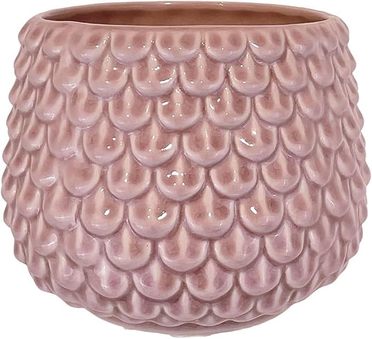 Bloomingville Stoneware Flower Pot Pinecone, Planter Cache Pot, Size M (5,25''), Rose