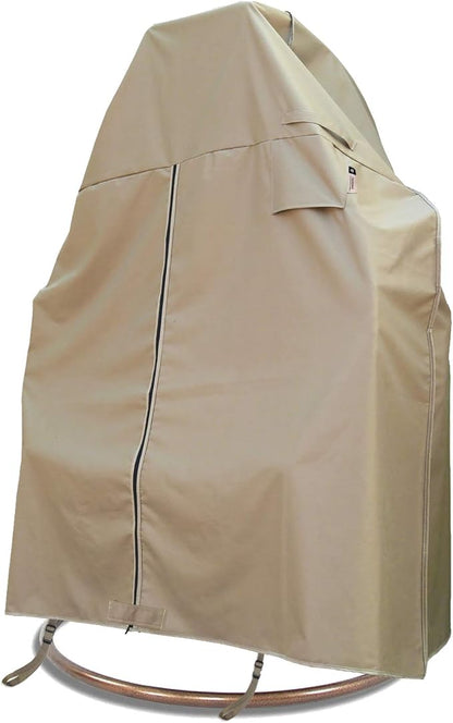Patio 2 Person Egg Chair Cover with Adjustable X-Lock System and Zipper, Easy On Easy Off, Heavy Duty 100% Waterproof 600D Oxford Hanging Swing Chair Winter Cover