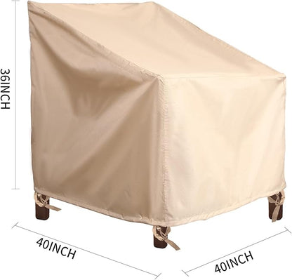 Patio Chair Covers, 1 Pack outdoor furniture covers, HeHeavy Duty and Waterproof outdoor chair cover, patio furniture cover 40" W x 40" D x 36" H Beige