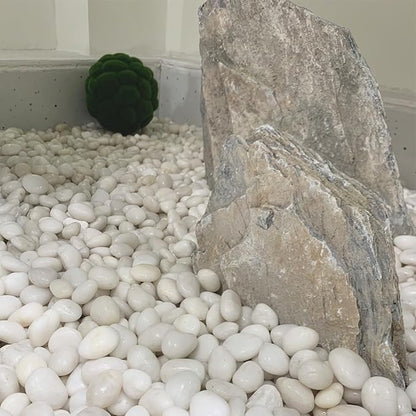 YISZM 40lbs White River Rocks for Garden Landscaping, 1-2 Inch Natural Pebbles for Indoor Plants, High Polished Decorative Stones Outdoor and Indoor DIY Vase Filler Fish Tank Aquariums