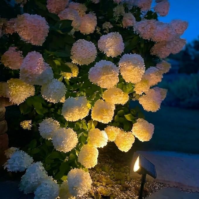 GKGG Solar Lights Outdoor Waterproof IP65, Solar Powered 76 LED 3 Lighting Modes Solar Spot Lights Outdoor for Yard Garden Landscape Pathway (Warm White, 4 Pack)