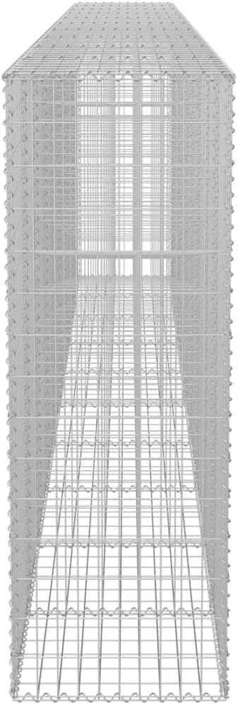 Galvanized Steel Gabion Wall with Covers, Gabion Mesh Wire Wall Panel Galvanized Steel Garden Stone Wire Basket Fencing Patio Decorative Fence, 236"x19.7"x59",-182