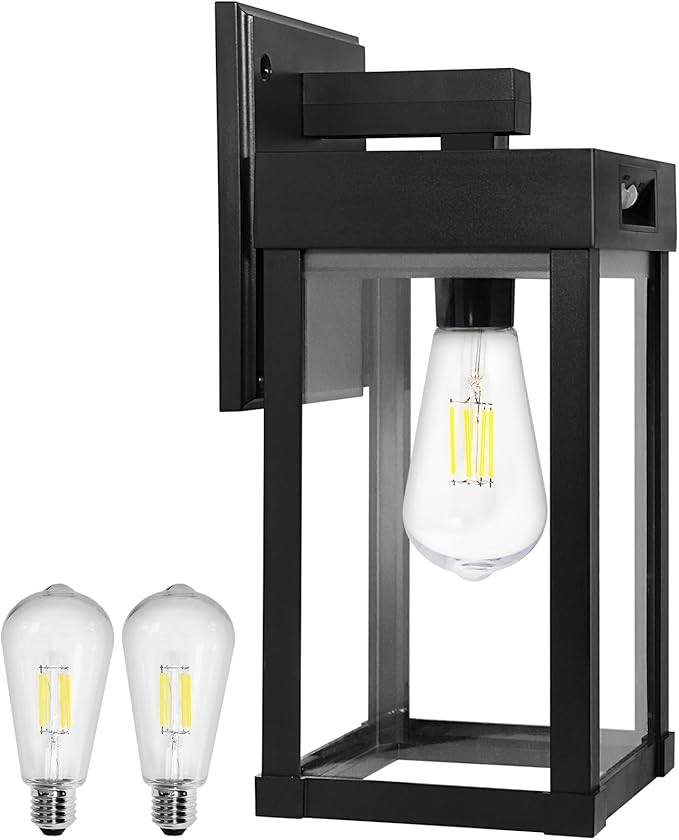 Solar Wall Lights Outdoor, Motion Sensor Sconce with 3 Lighting Modes, Dusk to Dawn Exterior Porch Light fixtures, Wall Mount Lantern Outside Waterproof for Garage Patio Yard Garden