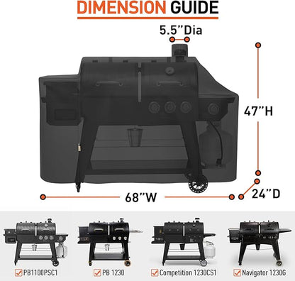 Arcedo Grill Cover Compatible with Pit Boss 1100 Pro Series Pellet Gas Combo Grill, Heavy Duty Waterproof All Weather Protection for Outdoor Wood Pellet BBQ