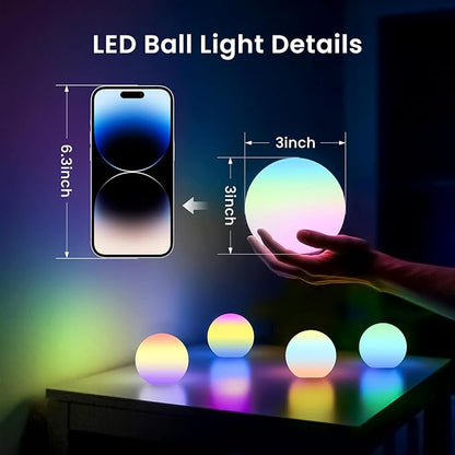 LOFTEK Floating Pool Lights, 3-Inch Rechargeable LED Balls, Color Changing Glowing Orb Sphere with Remote, 16 Color Orb Light for Indoor, Outdoor, Pool, Pond, Bathroom, Shower Decor, Gift (4 Pack)