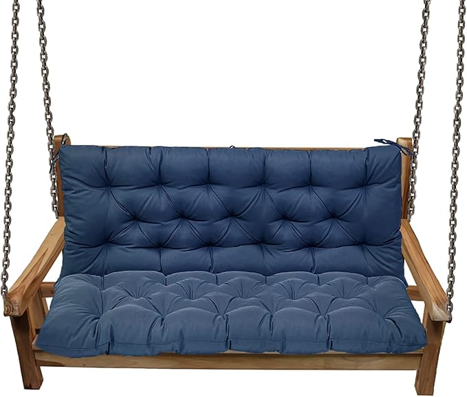 Replacement Cushions for Swing, Swing Cushions 3 Seater Replacement, Waterproof Thicken Washable Pad Cushion for Outdoor Indoor Furniture Swing Patio (Navy, 40x47 inch)